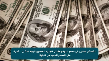 انخفاض مفاجئ في سعر الدولار مقابل الجنيه المصري اليوم الاثنين.. تعرف على السعر الجديد في البنوك
